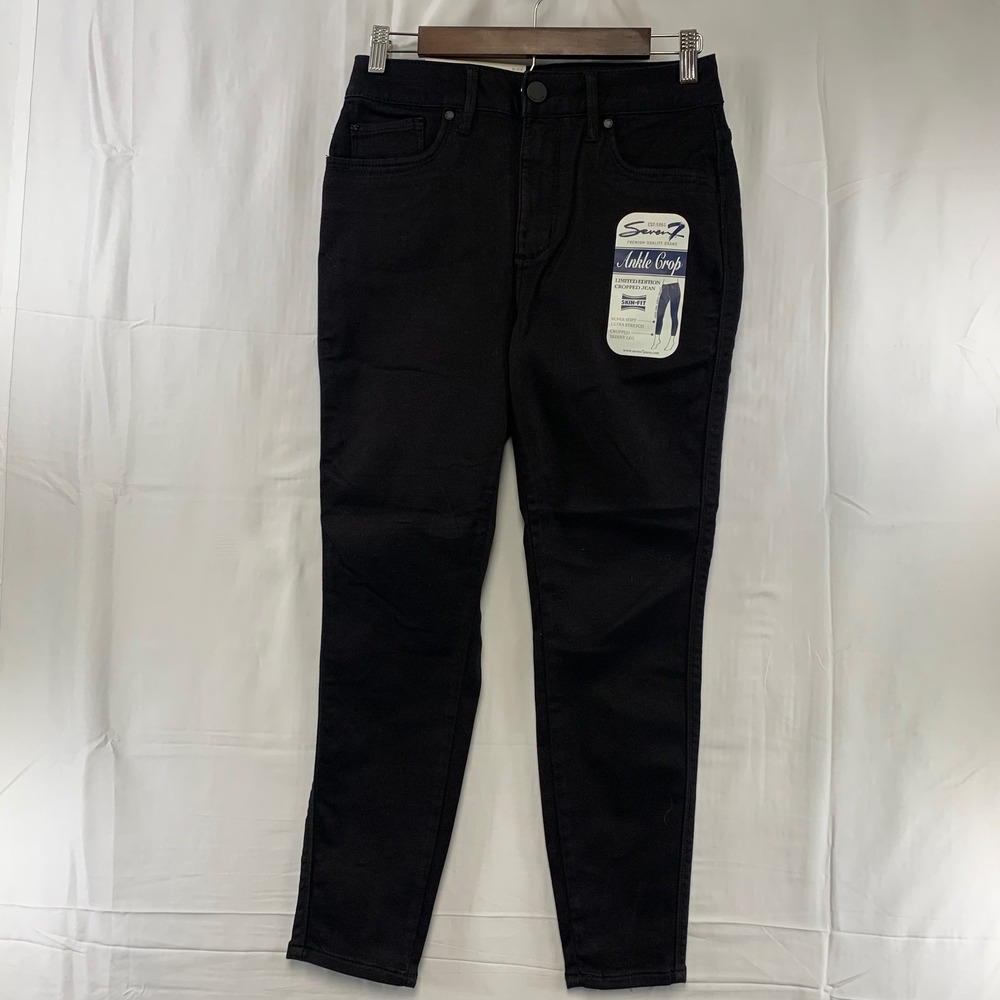 Seven7 Ankle Crop Jeans Womens 8 Black‎ High Rise Skinny MY1466D